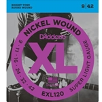 D'Addario EXL120 09-42 Super Light, XL Nickel Electric Guitar Strings