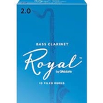 Rico Royal RR10BCL2 Royal by D'Addario Bass Clarinet Reeds, Strength 2.0, 10-pack