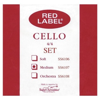 Super Sensitive SS6127 Red Label Cello D Single String 4/4 Medium