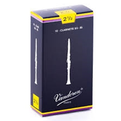 Clarinet Reeds - #2.5 - Box of 10 - Vandoren