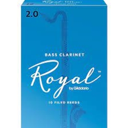 Rico Royal RR10BCL2 Royal by D'Addario Bass Clarinet Reeds, Strength 2.0, 10-pack