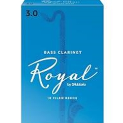 Rico Royal RR10BCL3 Royal by D'Addario Bass Clarinet Reeds, Strength 3.0, 10-pack