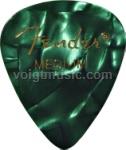 Fender 0980351871 Medium Celluloid Picks - Green Moto - Pack of 12