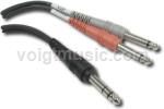 Hosa STP203 Insert Cable, 1/4 in TRS to Dual 1/4 in TS, 3 m