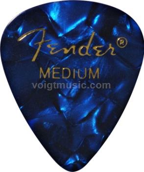 Fender 0980351802 Medium Celluloid Picks - Blue Moto - Pack of 12