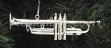 Music Treasures 463040S Silver Trumpet Ornament