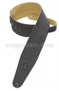 Levy's PMS44T02BLK 3" Black Suede Tooled Leather Guitar Strap