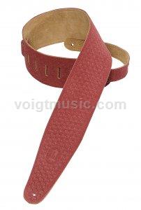Levy's PMS44T02BURG 3" Burgandy Suede Tooled Leather Guitar Strap