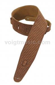 Levy's PMS44T02BRN 3" Brown Suede Tooled Leather Guitar Strap