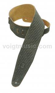 Levy's PMS44T02DGRN 3" Dark Green Suede Tooled Leather Guitar Strap