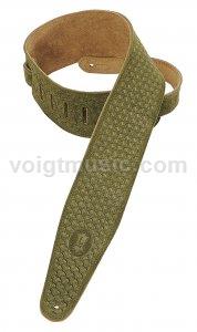 Levy's PMS44T02GRN 3" Green Suede Tooled Leather Guitar Strap