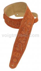 Levy's PMS44T03COP 3" Copper Suede Paisley Tooled Leather Guitar Strap