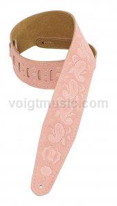 Levy's PMS44T03ROS 3" Rose Suede Paisley Tooled Leather Guitar Strap